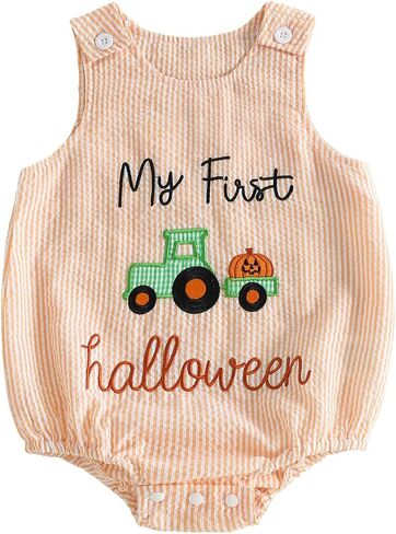Rtnnsbbfcm My First Thanksgiving Baby Boy Outfit Croissant Overalls Romper | Baby Boy Thanksgiving Clothes Newborn Bubble Romper Striped Sleeveless Overalls My Rolls are Homemade Baby Outfit in Kuwait