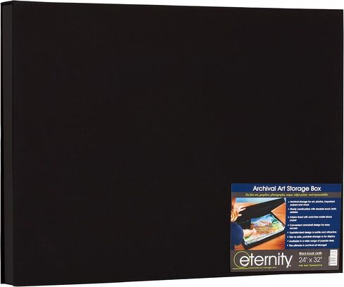 HG Art Concepts Eternity Archival Clamshell Photo Storage Box, Black - 16"x20" - For Storing Artwork, Photos & Documents, Deluxe Acid-Free, Sturdy & Lined With Archive-Quality Paper in Kuwait