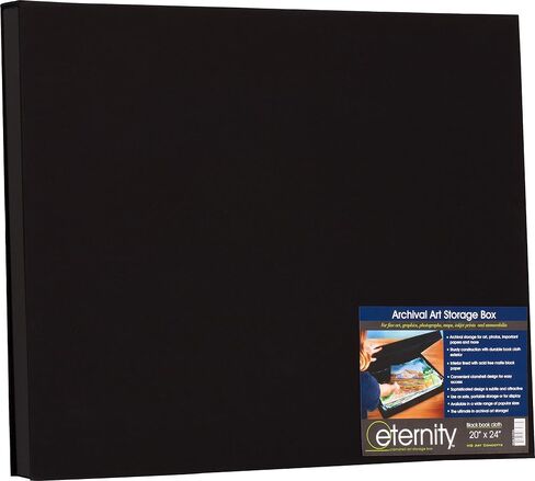 HG Art Concepts Eternity Archival Clamshell Photo Storage Box, Black - 16"x20" - For Storing Artwork, Photos & Documents, Deluxe Acid-Free, Sturdy & Lined With Archive-Quality Paper in Kuwait