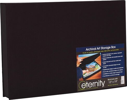 HG Art Concepts Eternity Archival Clamshell Photo Storage Box, Black - 16"x20" - For Storing Artwork, Photos & Documents, Deluxe Acid-Free, Sturdy & Lined With Archive-Quality Paper in Kuwait