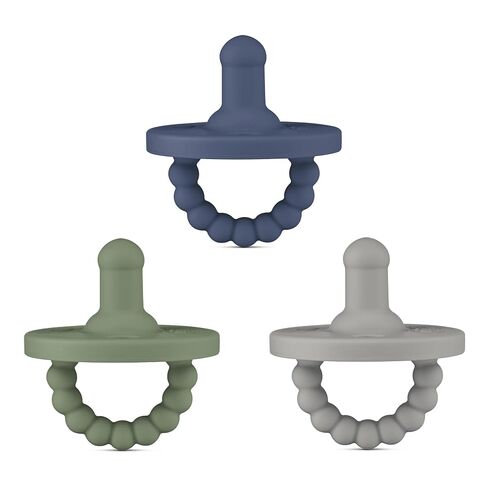 Ryan & Rose Cutie PAT All-in-One Pacifier and Teether Massaging Teething Ring and Hideaway Binky for Growing Babies (Prep (3 Pack), Stage 1) in Kuwait