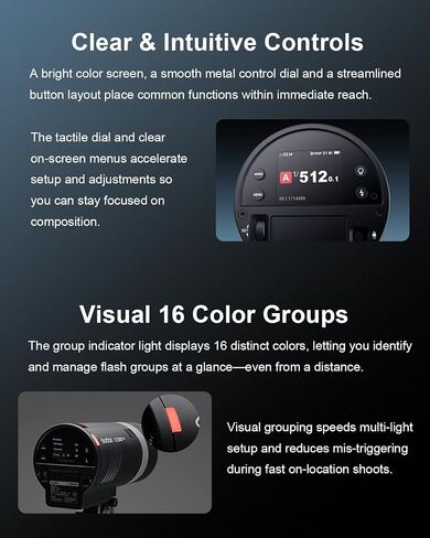 GODOX AD300 Pro II AD300Pro II Outdoor Strobe, 300Ws 2.4G TTL HSS 1/8000s, 0.01-1.5s Recycle, 350 Flashes, One-Tap Sync for X3/X3Pro, 12W Bi-Color Modeling Lamp, 1/512-1/1 Power, HD Color Screen in Kuwait
