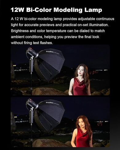 GODOX AD300 Pro II AD300Pro II Outdoor Strobe, 300Ws 2.4G TTL HSS 1/8000s, 0.01-1.5s Recycle, 350 Flashes, One-Tap Sync for X3/X3Pro, 12W Bi-Color Modeling Lamp, 1/512-1/1 Power, HD Color Screen in Kuwait