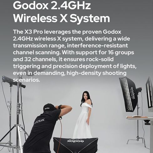 Godox X3 Pro O X3Pro O X3Pro-O Touchscreen TTL Flash Trigger for Olympus Panasonic, 2.4G Wireless, 2.4" LCD Screen, Bluetooth Integration & APP Control, Wireless Transmitter (Godox X3-O Upgrade) in Kuwait