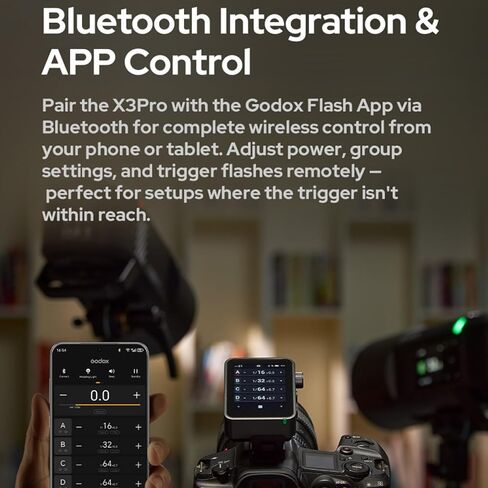 Godox X3 Pro O X3Pro O X3Pro-O Touchscreen TTL Flash Trigger for Olympus Panasonic, 2.4G Wireless, 2.4" LCD Screen, Bluetooth Integration & APP Control, Wireless Transmitter (Godox X3-O Upgrade) in Kuwait