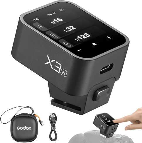Godox X3C X3-C Wireless Flash Trigger for Canon Camera, 2.4G X System Touchscreen Flash Transmitter, Support TTL Auto/Manual/HHS Flash/Multi Flash, Built-in Battery Strobe Trigger in Kuwait