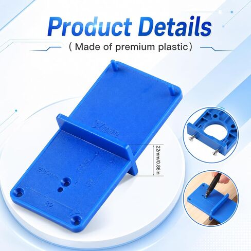 Shimeyao 35mm Forstner Bit Cabinet Hinge Jig Concealed Hinge Drill Bit | Adjustable, Template for Cabinet Door Woodworking Cupboard Installation in Kuwait