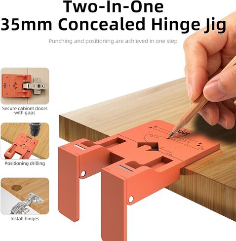 Imbot 35mm Concealed Hinge Jig，Hidden Hinge Positioning Ruler，Strong Magnetic Positioning Stopper Specialized Simple Gap-Leaving Tool for Cabinet Doors Woodworking Hardware Fixture Installation in Kuwait