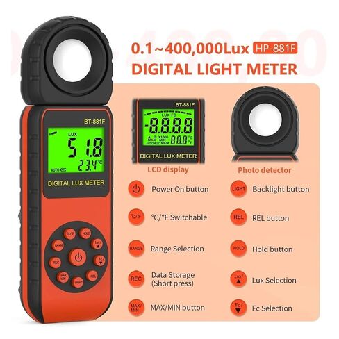 Professional Digital Light Meter Lux/FC Illuminance Tester 400,000 Lux Handheld Pocket Luxmet in Kuwait
