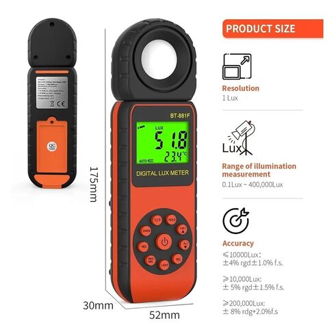Professional Digital Light Meter Lux/FC Illuminance Tester 400,000 Lux Handheld Pocket Luxmet in Kuwait