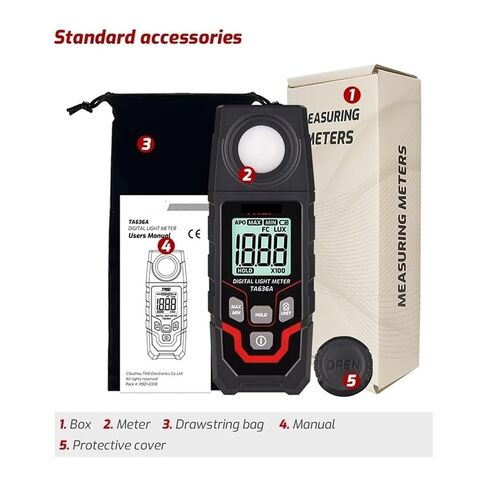 TA636A Professional Digital Lux Meter Handheld Illuminometer 0.1–200000 Lux / 0.01–20000 Fc in Kuwait