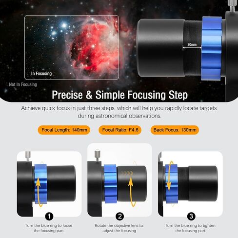 Astromania Mini Guide Scope 30mm, Telescope Accessories Finder Scope Kit Guidescope - Bundle with - Finder Scope Mount Universal Dovetail Base in Kuwait