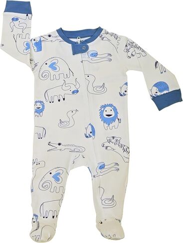 Tiny Cuddles Baby Pajamas Zip Front Footed Rompers, 100% Organic Cotton Baby Unisex Pajamas, Unisex Baby Clothes in Kuwait