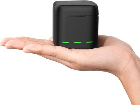 TELESIN Battery Charger for GoPro Hero 13 Black Triple Slot Charging Case | USB-C cable included | LED status indicators | Compact battery storage | Built-in safety protection | Travel ready in Kuwait