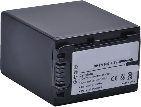 3900mAh NP-FV100 NP FV100 NPFV100 Dual Charger DCR-SR15 SX15 FDR-AX100 HDR-CX105 PJ260VE HC9 PJ10 TD20V(2PCS B) in Kuwait
