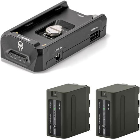 Tilta F970 Battery Plate V2 & NP-F970 10500mAh Battery *2 | Dual-Direction USB-C PD, LED Power Indicator & Anti-Rotation Mount | Professional Camera Power Kit for Monitors & Gimbals in Kuwait