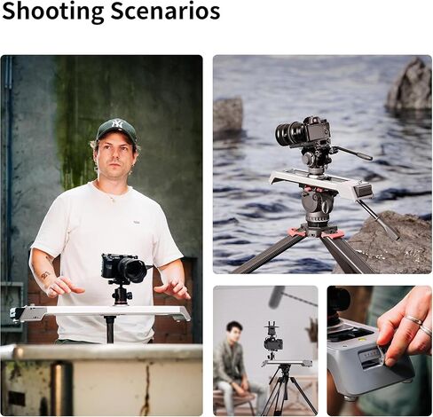 Motorized Camera Slider Dolly, 125° Panoramic Rotation, Silent High-Torque Motor, Button & App Control, Includes Portable Carrying Case in Kuwait