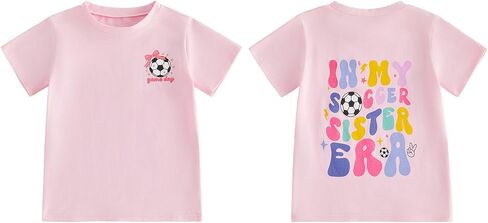Kid Toddler Girls Soccer Sister Era Shirt Cute Graphic Print Short Sleeve Tee Retro Sports Game Day Outfit in Kuwait