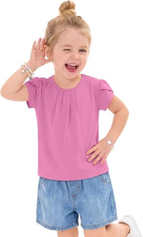 Toddler Girls Shirts Summer Petal Short Sleeve Cute Baby Tee Back to School Clothes for 18M-5T in Kuwait