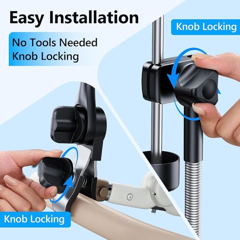 Umbrella Holder for Stroller Chair | 360° Adjustable Clamp Mount - Balck | Fits ≤1.8" Dia Handles, Universal Umbrella Attachment for Golf Cart Wheelchair Beach Chair Camping Chair Outdoor Auto Scooter in Kuwait