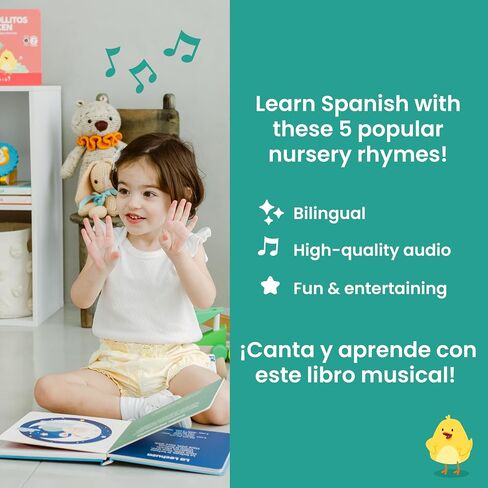Binibi Estrellita Bilingual Spanish Sound Book for Toddlers 1-3 | Libros en Español para Niños. Spanish lullabies and nursery rhymes, interactive sound buttons, sturdy board book. in Kuwait