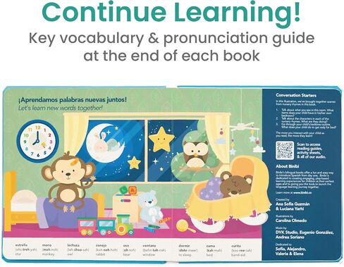 Binibi Estrellita Bilingual Spanish Sound Book for Toddlers 1-3 | Libros en Español para Niños. Spanish lullabies and nursery rhymes, interactive sound buttons, sturdy board book. in Kuwait
