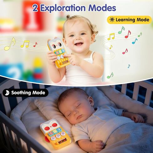 HOLA Owl Baby Phone Toy, Musical Baby Toys 6-12 Months with Animal Sounds, Music & Soothing Sounds, Sensory Learning Toy for Babies,Toys for 1 Year Old Boys & Girls Birthday Gift in Kuwait