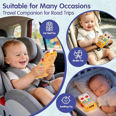 HOLA Owl Baby Phone Toy, Musical Baby Toys 6-12 Months with Animal Sounds, Music & Soothing Sounds, Sensory Learning Toy for Babies,Toys for 1 Year Old Boys & Girls Birthday Gift in Kuwait