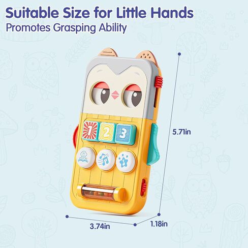 HOLA Owl Baby Phone Toy, Musical Baby Toys 6-12 Months with Animal Sounds, Music & Soothing Sounds, Sensory Learning Toy for Babies,Toys for 1 Year Old Boys & Girls Birthday Gift in Kuwait