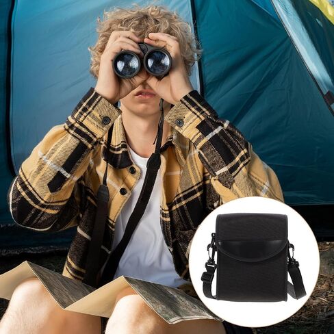 Portable Black Binoculars Bag with 1680d and Sponge Material, Easy to Open and Close Storage Organizer, Stylish Telescope Pouch for Travel and Outdoor Use in Kuwait