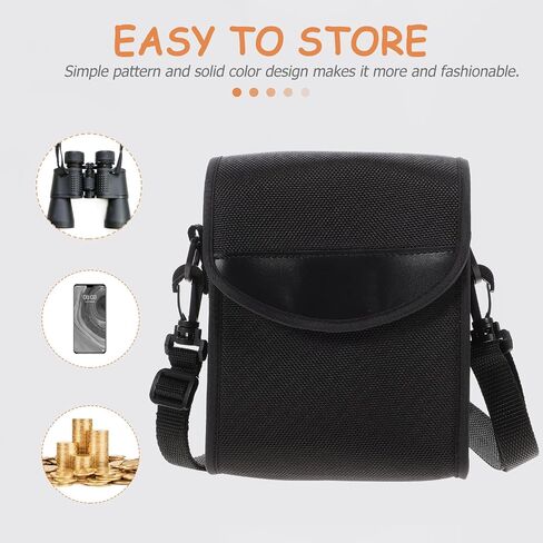 NUOBESTY Portable Binoculars Storage Bag with Shoulder Strap, Made of Sturdy 1680d and Sponge Material, Convenient to Carry, Stylish Black Telescope Pouch for Home and Outdoor Use in Kuwait