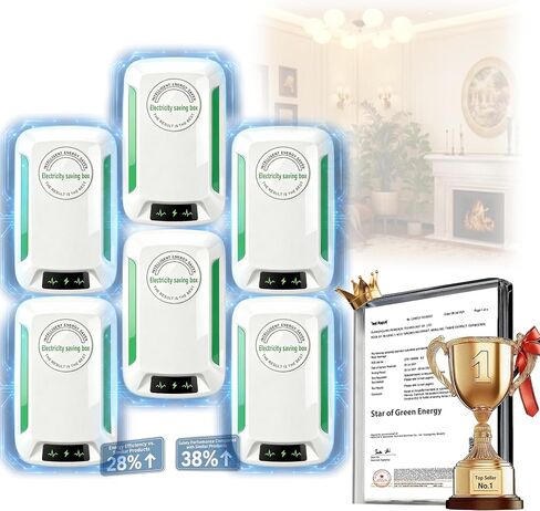 3.0 New Upgraded Stop watt, Power Saver for Home and Office 6 Pack | Smart chip Delivers Stable Electric Current and Lower Energy Consumption Equipped with US Standard Plug Voltage Range 90–250V in Kuwait