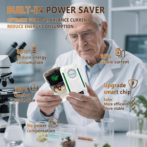 3.0 New Upgraded Stop watt, Power Saver for Home and Office 6 Pack | Smart chip Delivers Stable Electric Current and Lower Energy Consumption Equipped with US Standard Plug Voltage Range 90–250V in Kuwait