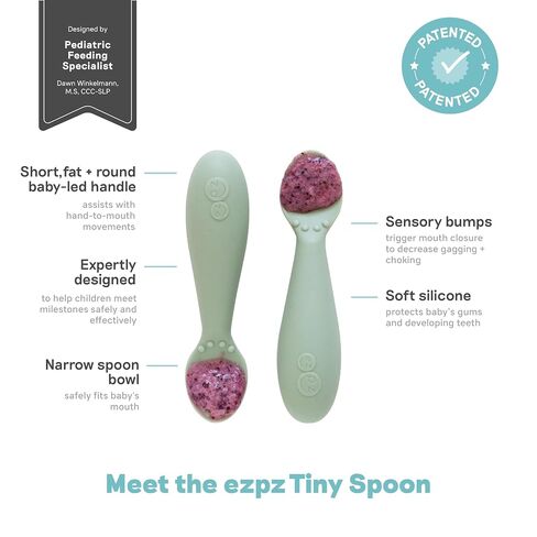 First Foods Bundle 6m+ (Sage) Tiny Bowl + Tiny Spoons + Tiny Cup + Food Cutters Baby Essentials in Kuwait