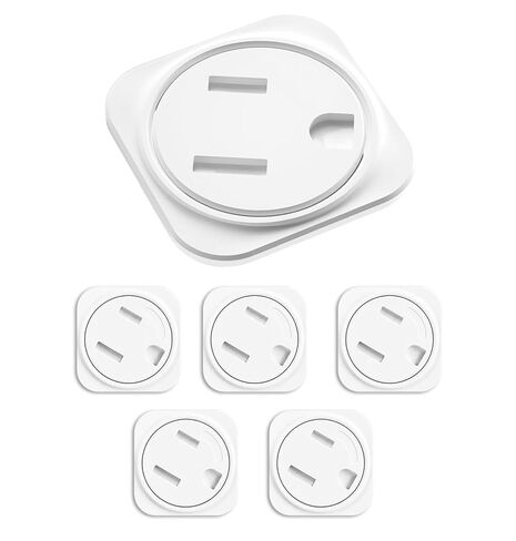 Art Plates - Child Safety Outlet Covers - Self-Closing Outlet Protectors for Duplex and Decorator Wall Sockets - Baby Proof Plug Covers Help Prevent Electric Shock, Dust, & Tampering - White - 6 Pack in Kuwait