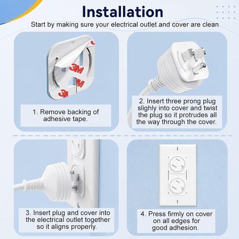 Art Plates - Child Safety Outlet Covers - Self-Closing Outlet Protectors for Duplex and Decorator Wall Sockets - Baby Proof Plug Covers Help Prevent Electric Shock, Dust, & Tampering - White - 6 Pack in Kuwait