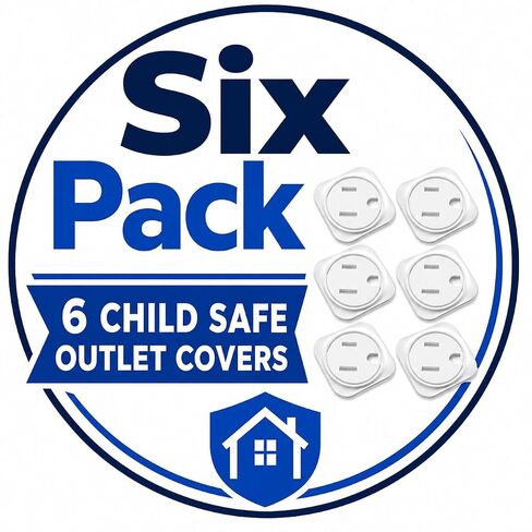 Art Plates - Child Safety Outlet Covers - Self-Closing Outlet Protectors for Duplex and Decorator Wall Sockets - Baby Proof Plug Covers Help Prevent Electric Shock, Dust, & Tampering - White - 6 Pack in Kuwait