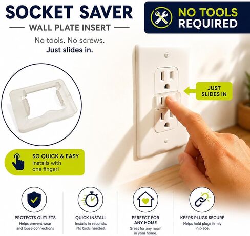 10 Pack Outlet Tightener Inserts for Loose Electrical Outlets, 2 Prong Plastic Plug Stabilizers, Socket Grip Enhancers for Worn Wall Receptacles, Improves Plug Retention, Secure Power Connection. in Kuwait