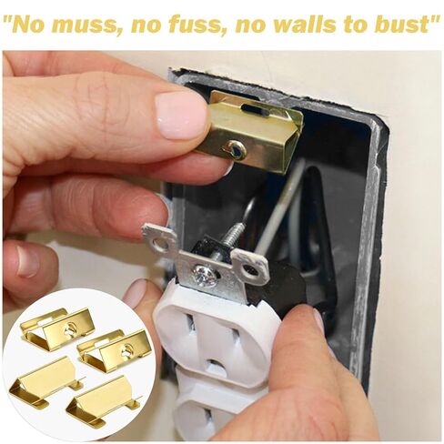 4 Pack Electrical Box Repair Clips, Repair Stripped or Damaged Electrical Wall Boxes/Loose Electrical Outlets and Switches, Provide New Threaded Mounting Points, Electrical Boxes Repair Parts in Kuwait