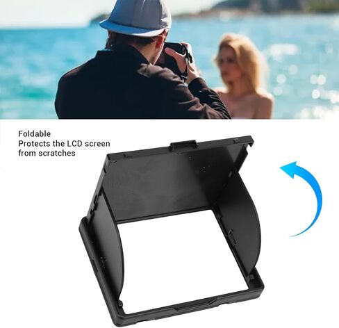 3 Inch Foldable Camera LCD Screen Hood for A7 A7S A7M2 A7R2 A7M3 A9 Cameras Sun Shade Cover for Vision Protecting Outdoor Photography Enthusiasts ABS Material in Kuwait