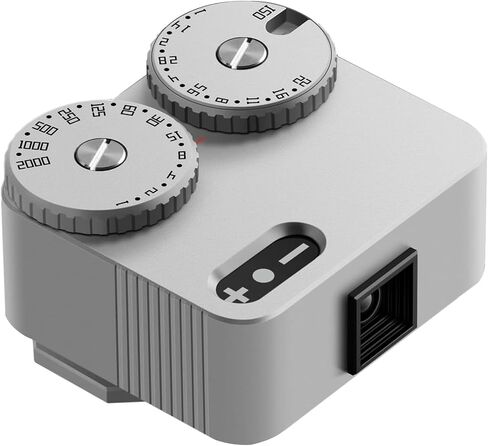 Film Camera Exposure Meter, 2 Dial Electronic Camera Light Meter with Adjustable Cold Shoe Mount, 45° Light Metering & Adjust ISO, Aperture and Shutter Speed, Compatible with Various Cameras in Saudi Arabia