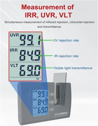 UV Meter, LS101 Window Tint Transmission Meter IR UV Visible Light Transmittance Detection Solar Film Window Tint Tester in Kuwait