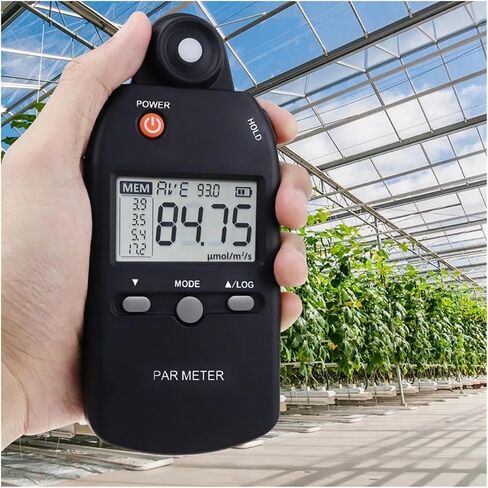 UV Meter, PAR Meter Illuminance Meter PPFD Sensor Full-Spectrum Record Function Indoor Outdoor Plant Light Meter in Kuwait