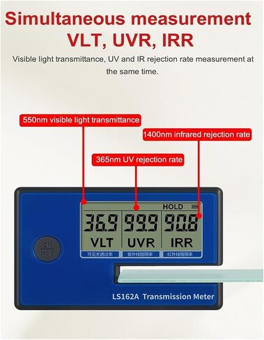 UV Meter, LS162A Window Tint Meter Solar Film Car Transmission Meter Solar Film Meter VLT UV IR Rejection Tester Dropship in Kuwait