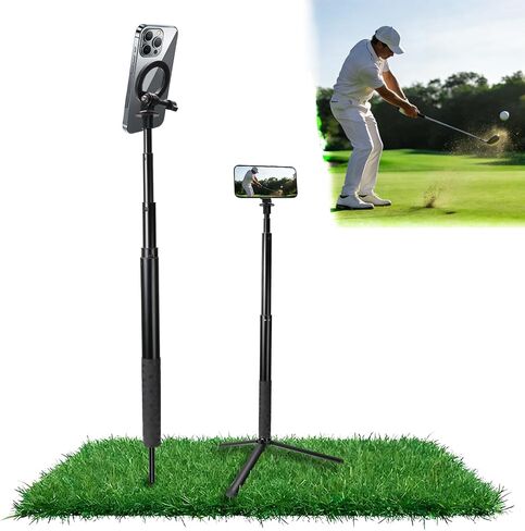 Magnetic Golf Swing Selfie Stick, Adjustable Aluminum Monopod Tripod with Metal Ground Spike, for Golf Training & Video Recording in Kuwait
