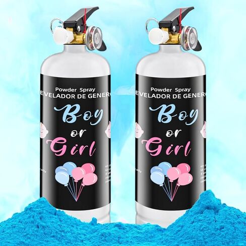 Gender Reveal Fire Extinguisher 2 Pack Blue Powder Spray Boy Reveal Party | Backyard Pregnancy Announcement Photos in Kuwait