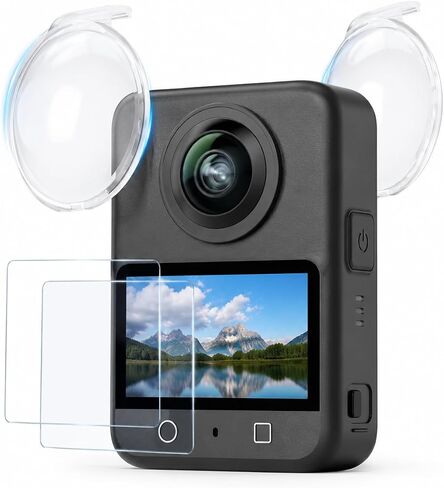 Screen Protector and Lens Guards for DJI OSMO 360 PC Lens Protector Cover | Clear 9H dji osmo 360 lens protector. Anti-smudge, smooth touch response, includes 2-pack lens and screen guards in Kuwait