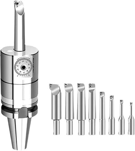 NBJ16 Fine Boring Head BT30 BT40 NT30 NT40 MT4 MT5 MT6 SK30 SK40 CAT40 R8 C20 CAT40 BT50 NT50 Tool Handle + 8pcs Boring Tool Rod(CAT40-NBJ16-8PCS) in Kuwait