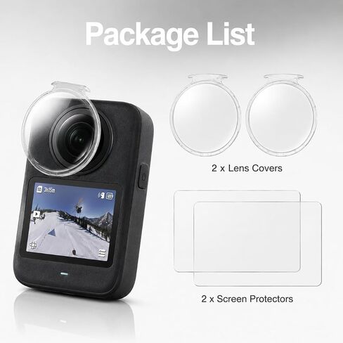 Screen Protector and Lens Guards for DJI OSMO 360 PC Lens Protector Cover | Clear 9H dji osmo 360 lens protector. Anti-smudge, smooth touch response, includes 2-pack lens and screen guards in Kuwait