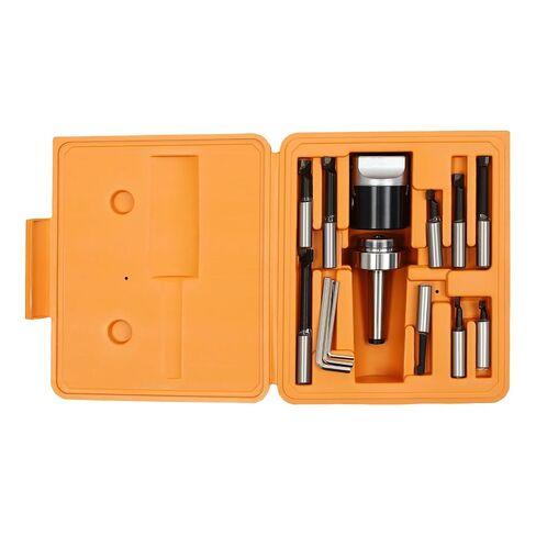 2 Inch Boring Head Set,9Pcs Milling Machine Accessories,1/2" Boring Bar Hole Diameter Milling Forming and Drilling Machines for R8, BT40, NT, MT in Kuwait